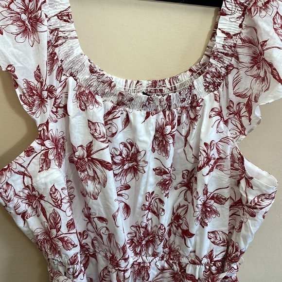 Lane Bryant Off-the-Shoulder Red Poplin Maxi Dress - Picture 6 of 7